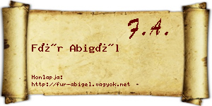 Für Abigél névjegykártya